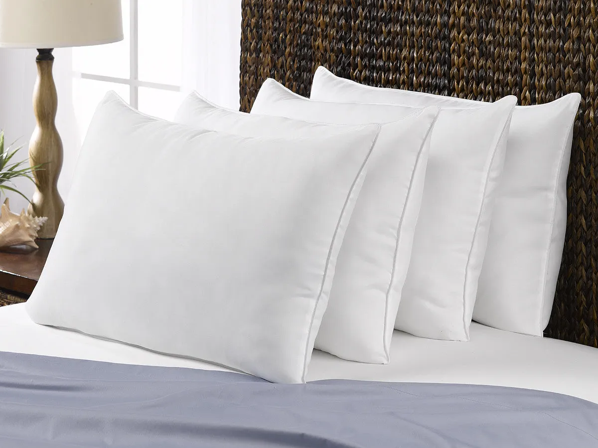 4 Pack Le' Nautique Collection Brush Microfiber Down Alternative Pillows / King Size