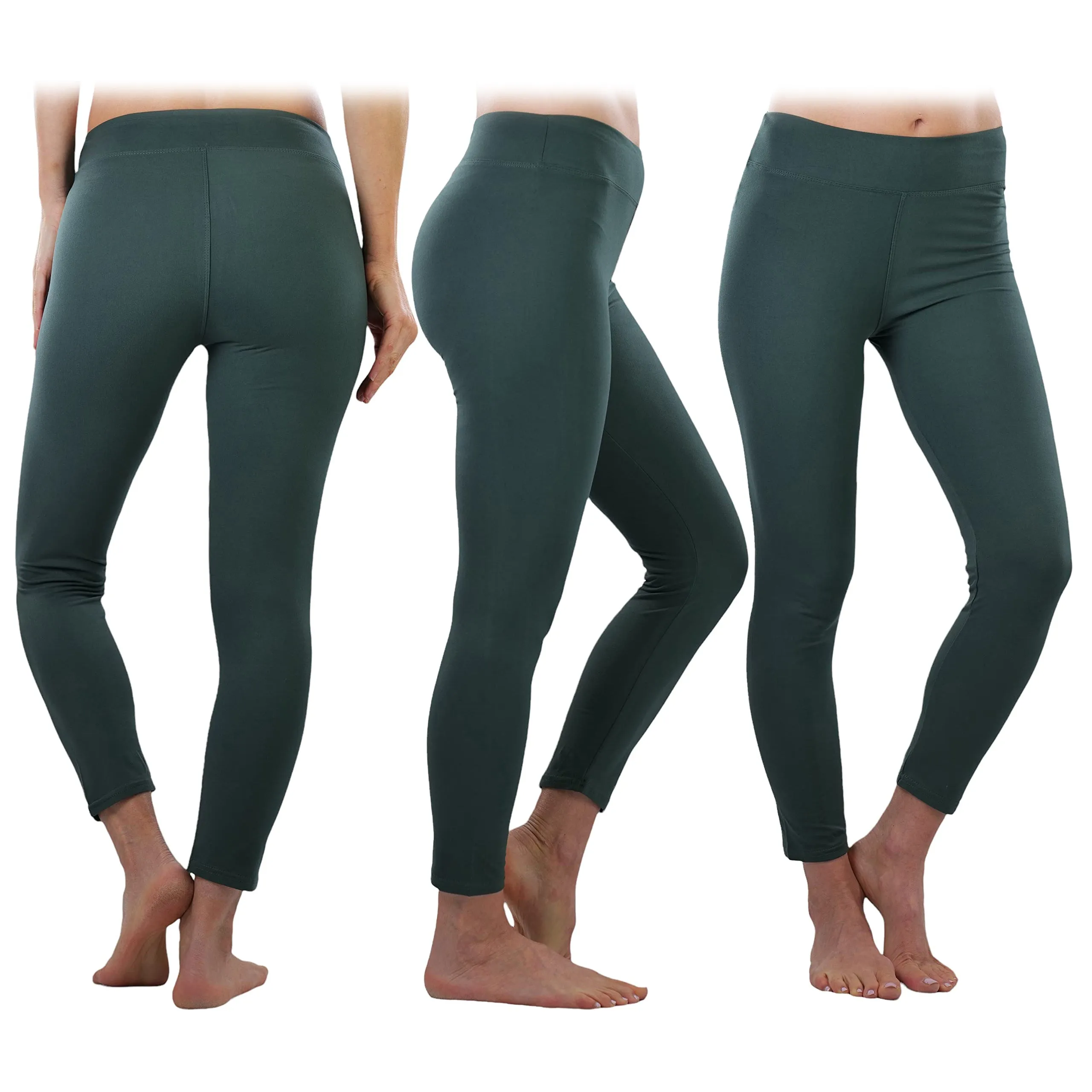 4-Pack: ToBeInStyle Women's Full Length High Waisted Stretchy Microfiber Leggings