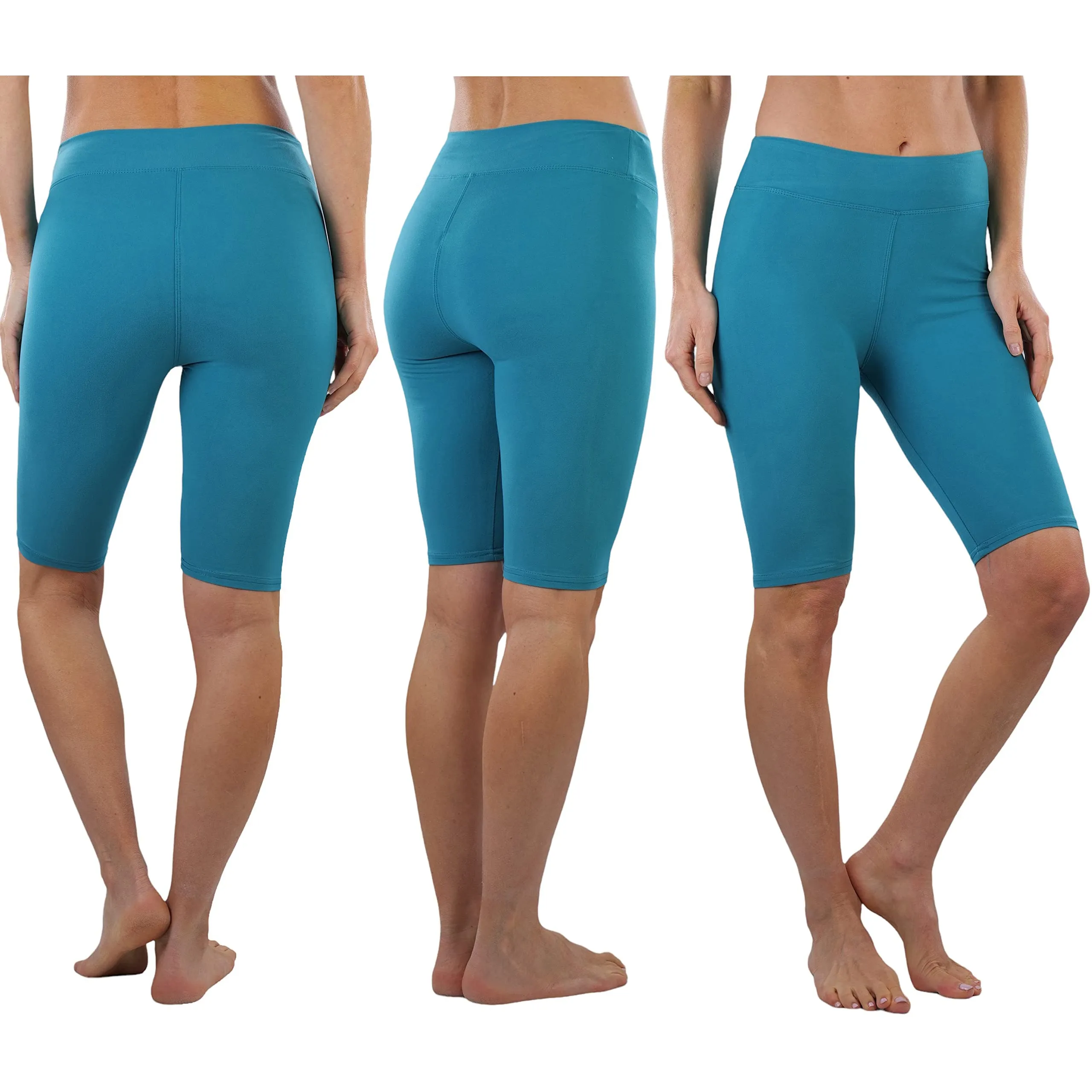 4-Pack: ToBeInStyle Women's Knee Length High Waisted Stretchy Microfiber Leggings