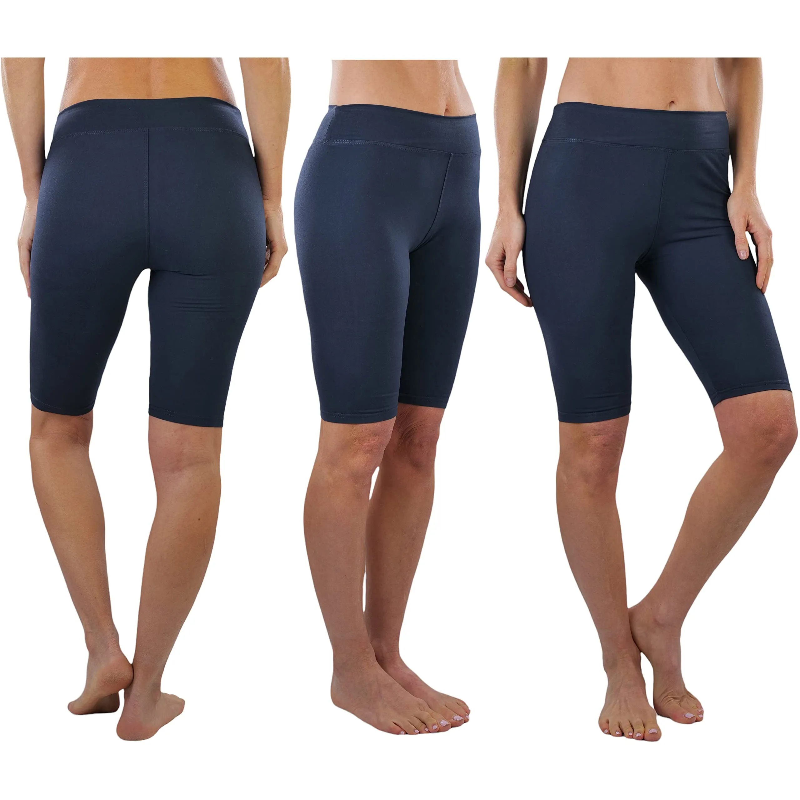 4-Pack: ToBeInStyle Women's Knee Length High Waisted Stretchy Microfiber Leggings
