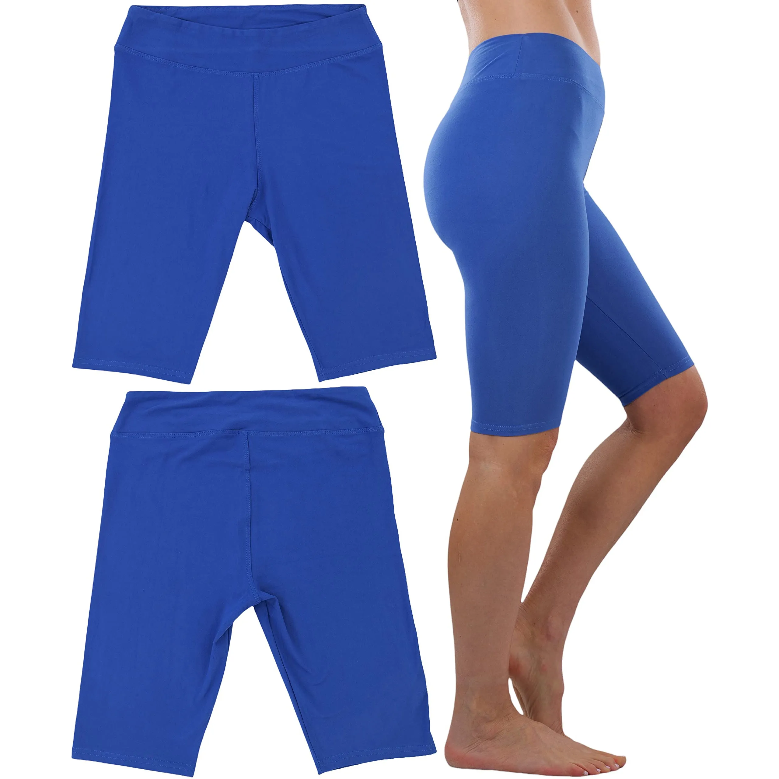 4-Pack: ToBeInStyle Women's Knee Length High Waisted Stretchy Microfiber Leggings