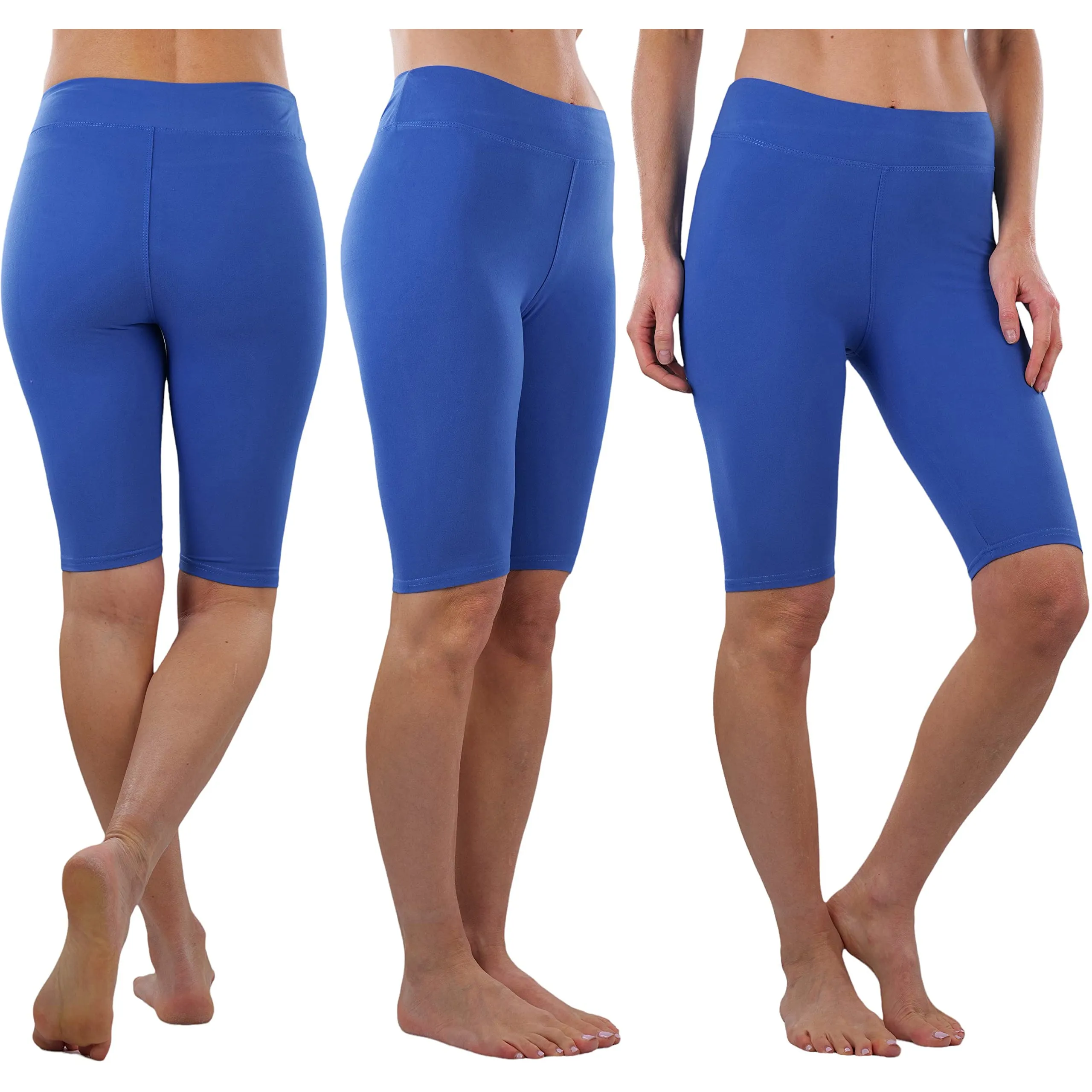 4-Pack: ToBeInStyle Women's Knee Length High Waisted Stretchy Microfiber Leggings