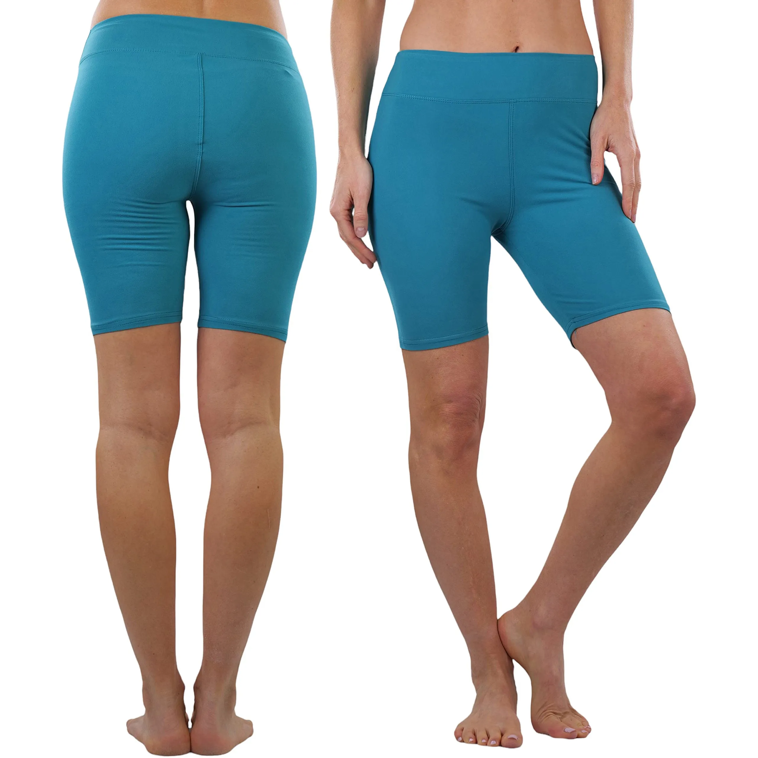 4-Pack: ToBeInStyle Women's Mid Thigh Length High Waisted Stretchy Microfiber Leggings