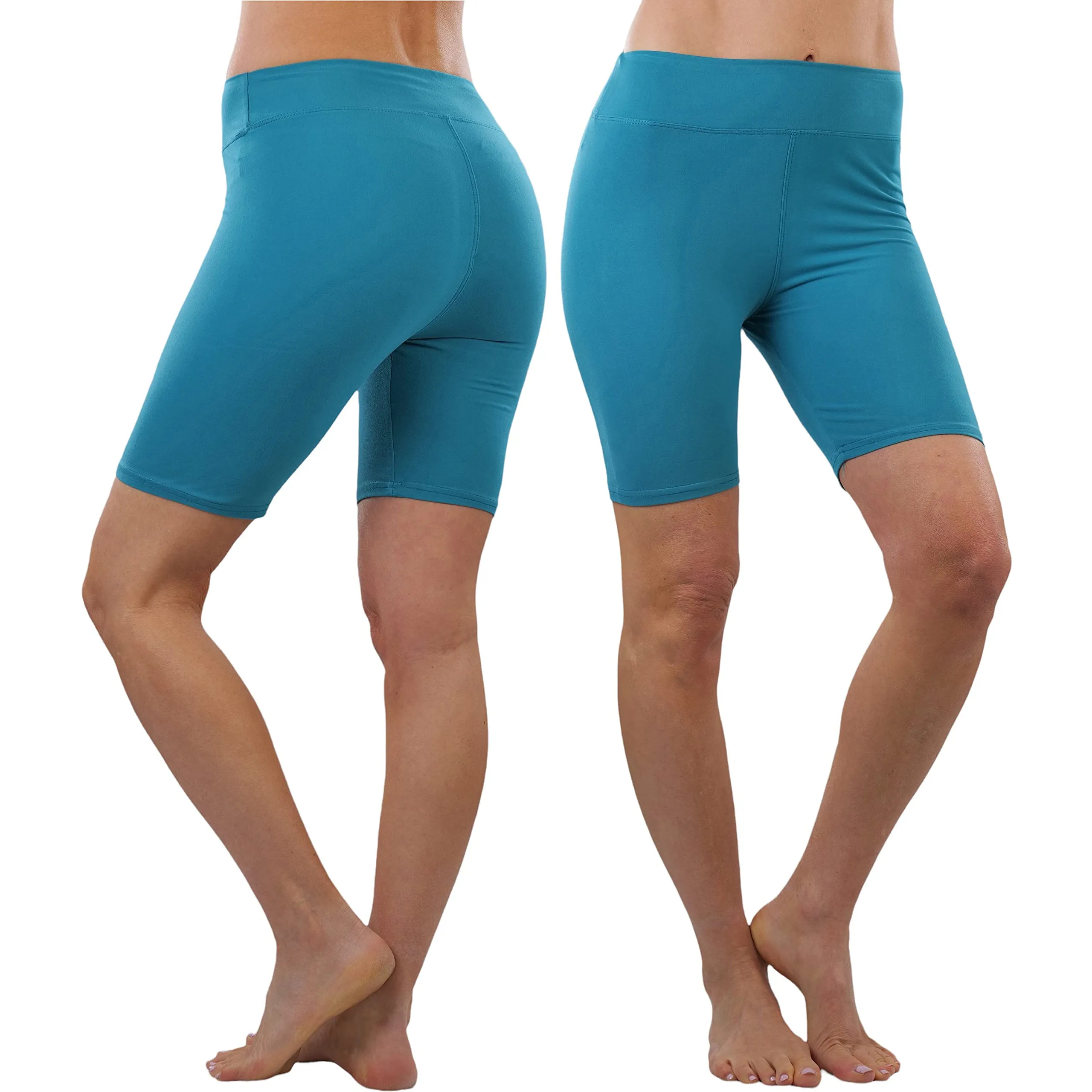 4-Pack: ToBeInStyle Women's Mid Thigh Length High Waisted Stretchy Microfiber Leggings