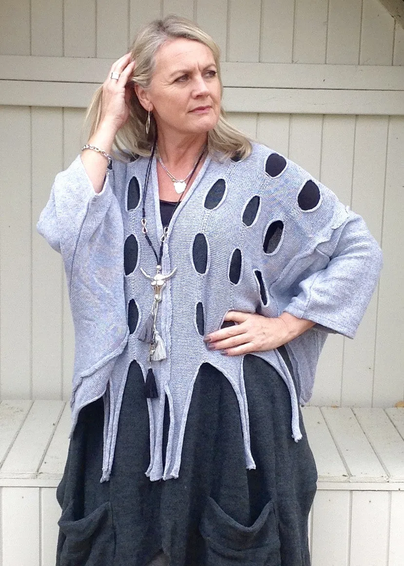 Alba Holed Jumper in Grey