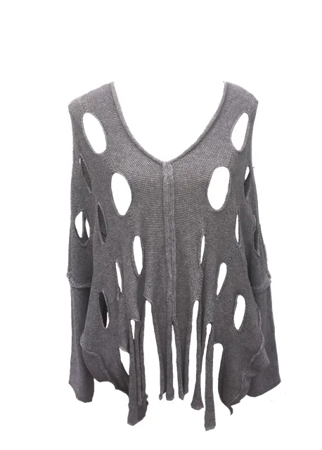 Alba Holed Jumper in Grey