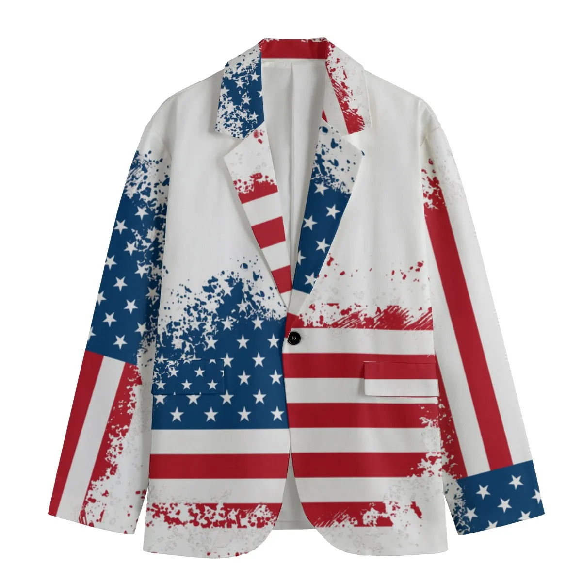 All-Over Print Men's Casual Flat Lapel Collar Blazer | 245 GSM Cotton Jaxs N crown usa print