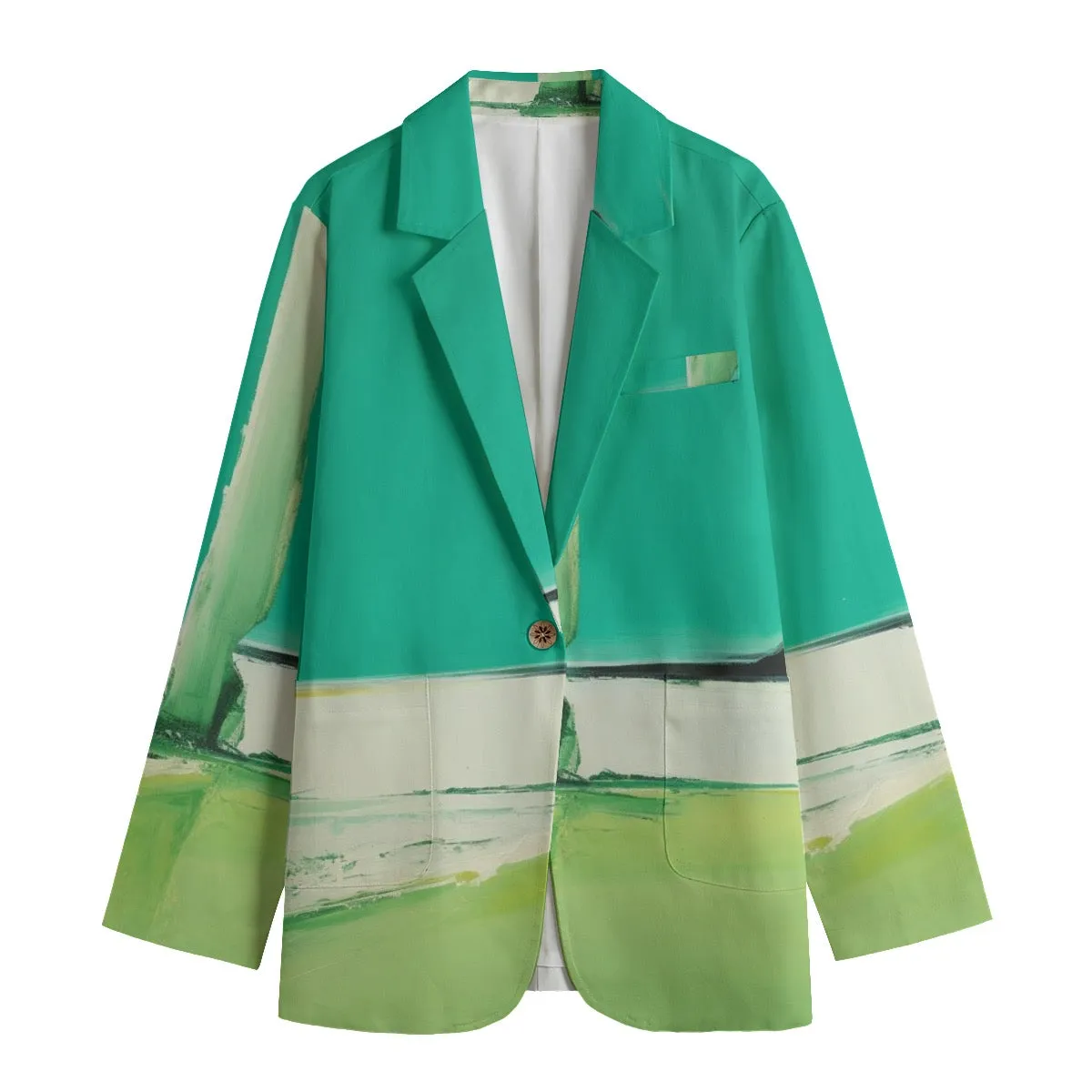 All-Over Print Women's Leisure Blazer | 245GSM Cotton 89 landscape, abstract, print
