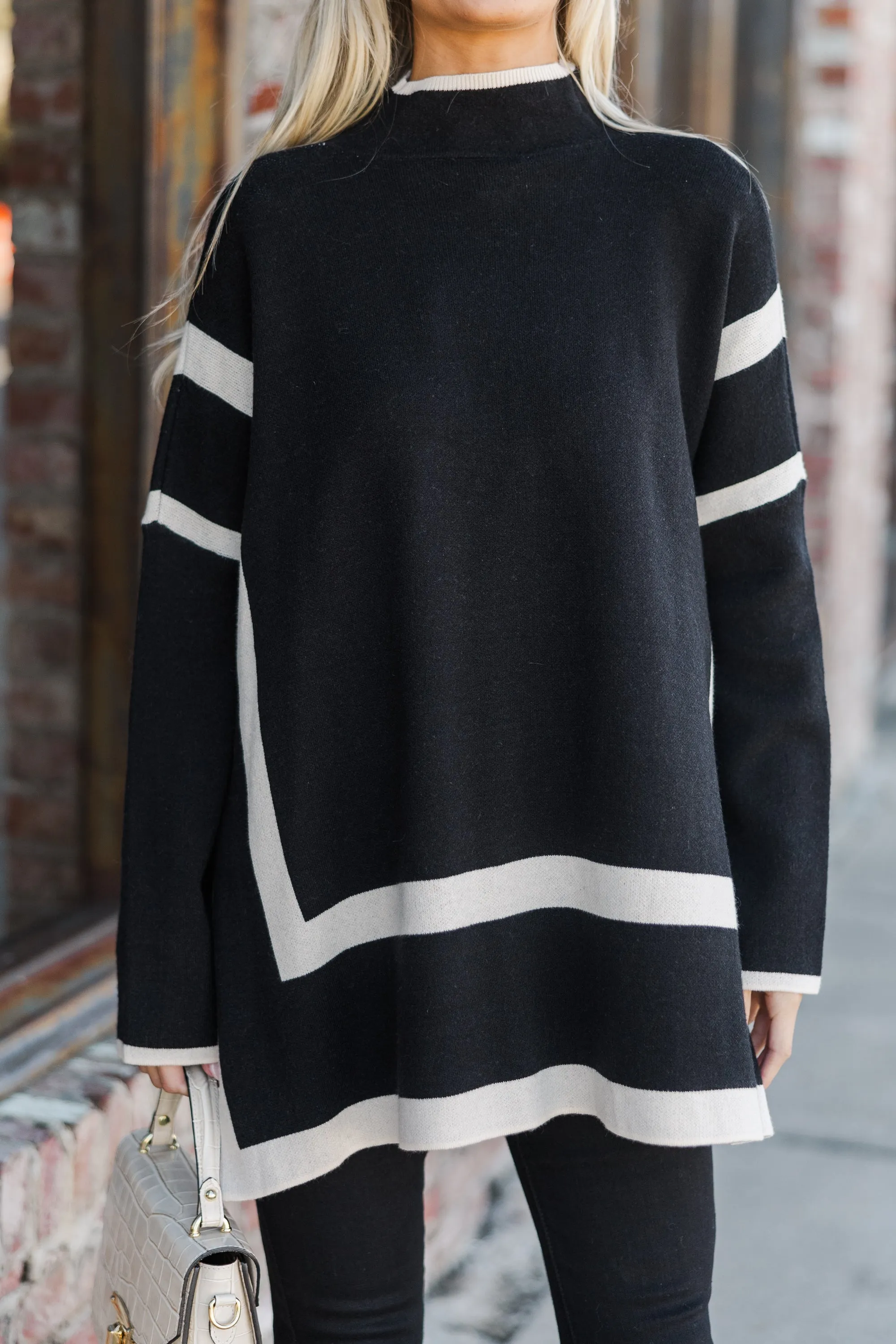 All The Best Black Striped Sweater Tunic