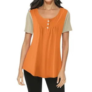 Amai Color Block Scoop Neck Top