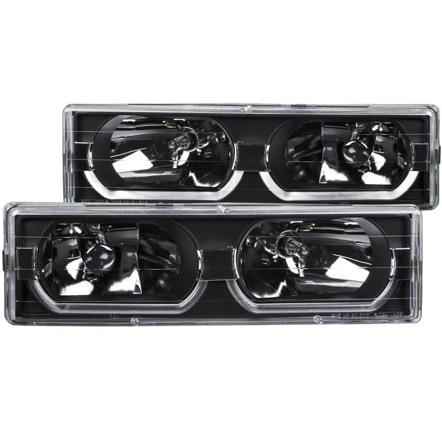 Anzo Crystal Headlights Chevy Blazer Full-Size (92-94) [w/ Low-Brow] Black or Chrome