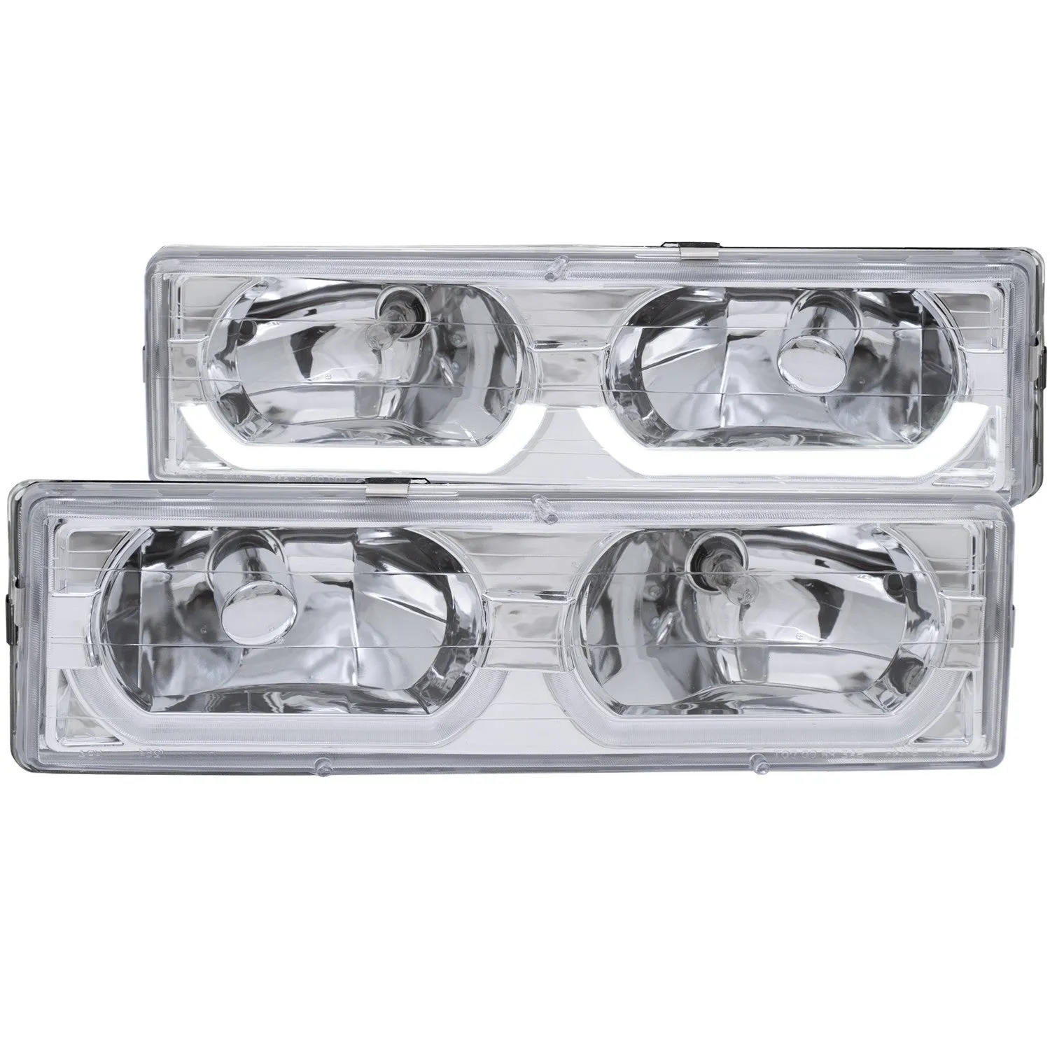Anzo Crystal Headlights Chevy Blazer Full-Size (92-94) [w/ Low-Brow] Black or Chrome