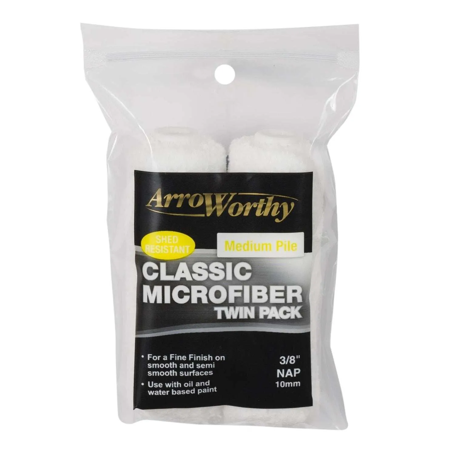 ARROWORTHY CLASSIC 4 INCH MICROFIBER MINI ROD MED PILE 2PK