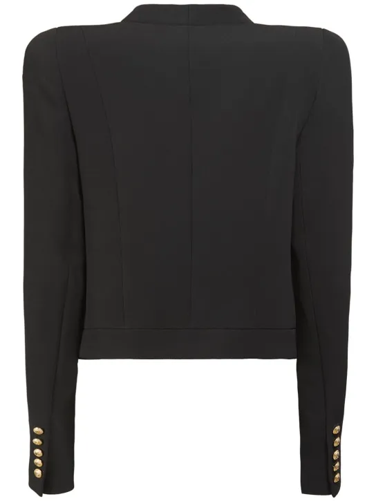 Balmain   Buttoned viscose crepe blazer 