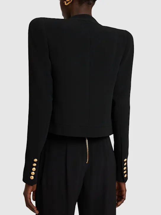 Balmain   Buttoned viscose crepe blazer 