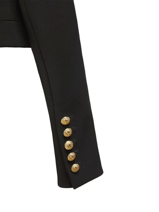 Balmain   Buttoned viscose crepe blazer 