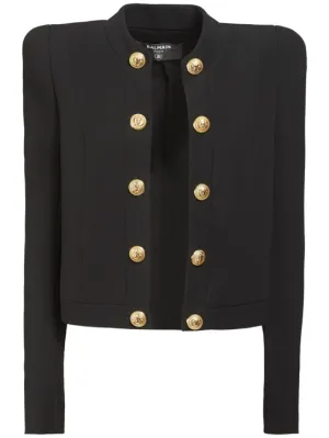 Balmain   Buttoned viscose crepe blazer 