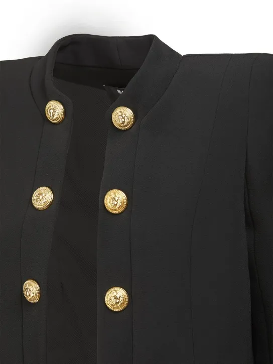 Balmain   Buttoned viscose crepe blazer 