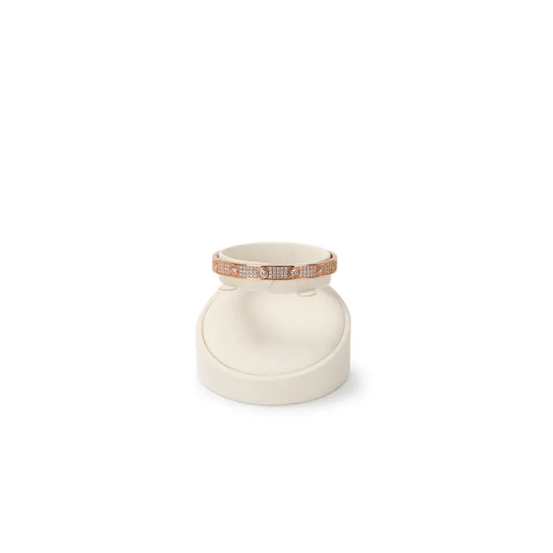 Beige Microfiber Ring Earrings Jewelry Display Set TT155