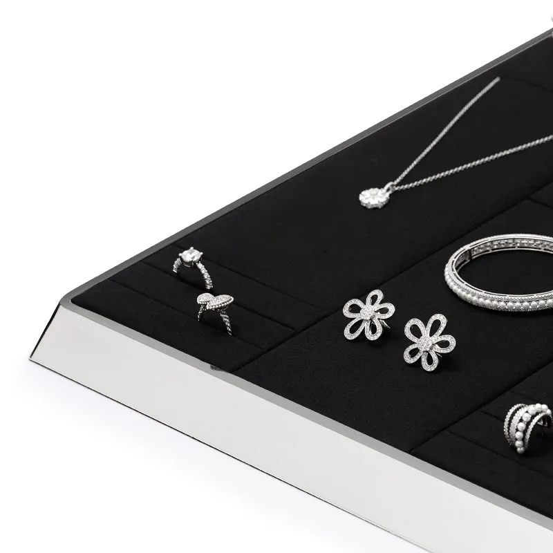 Black Microfiber Beveled Jewelry Display Set TT15001