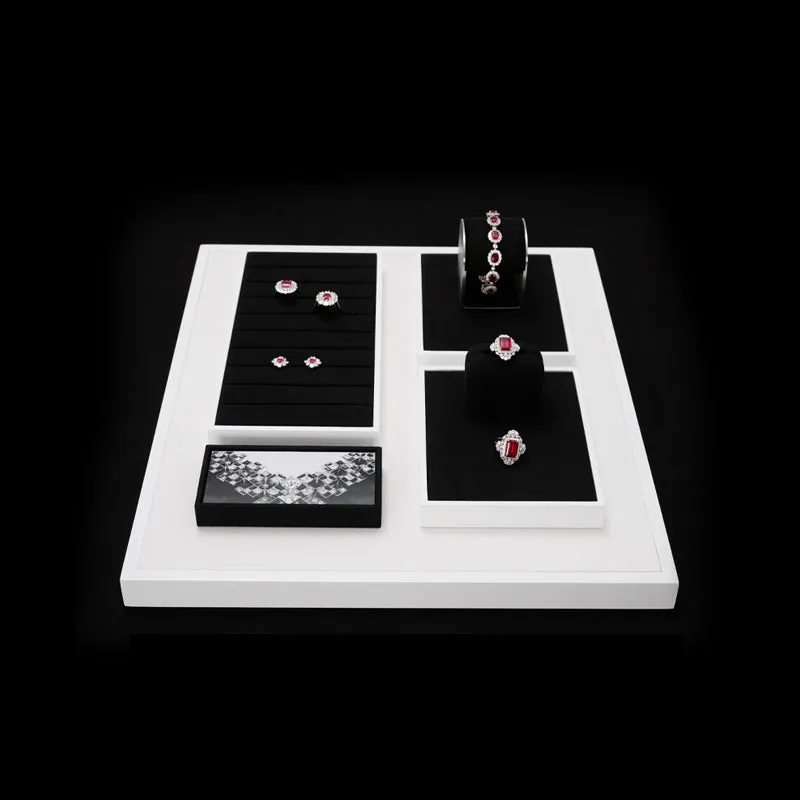 Black Microfiber Jewelry Display Set TT149