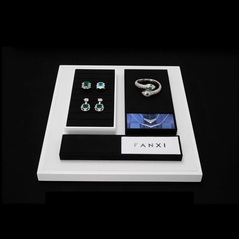 Black Microfiber Jewelry Display Set TT149