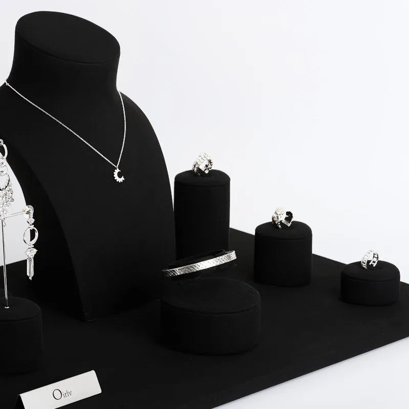 Black Microfiber Jewelry Set TT105