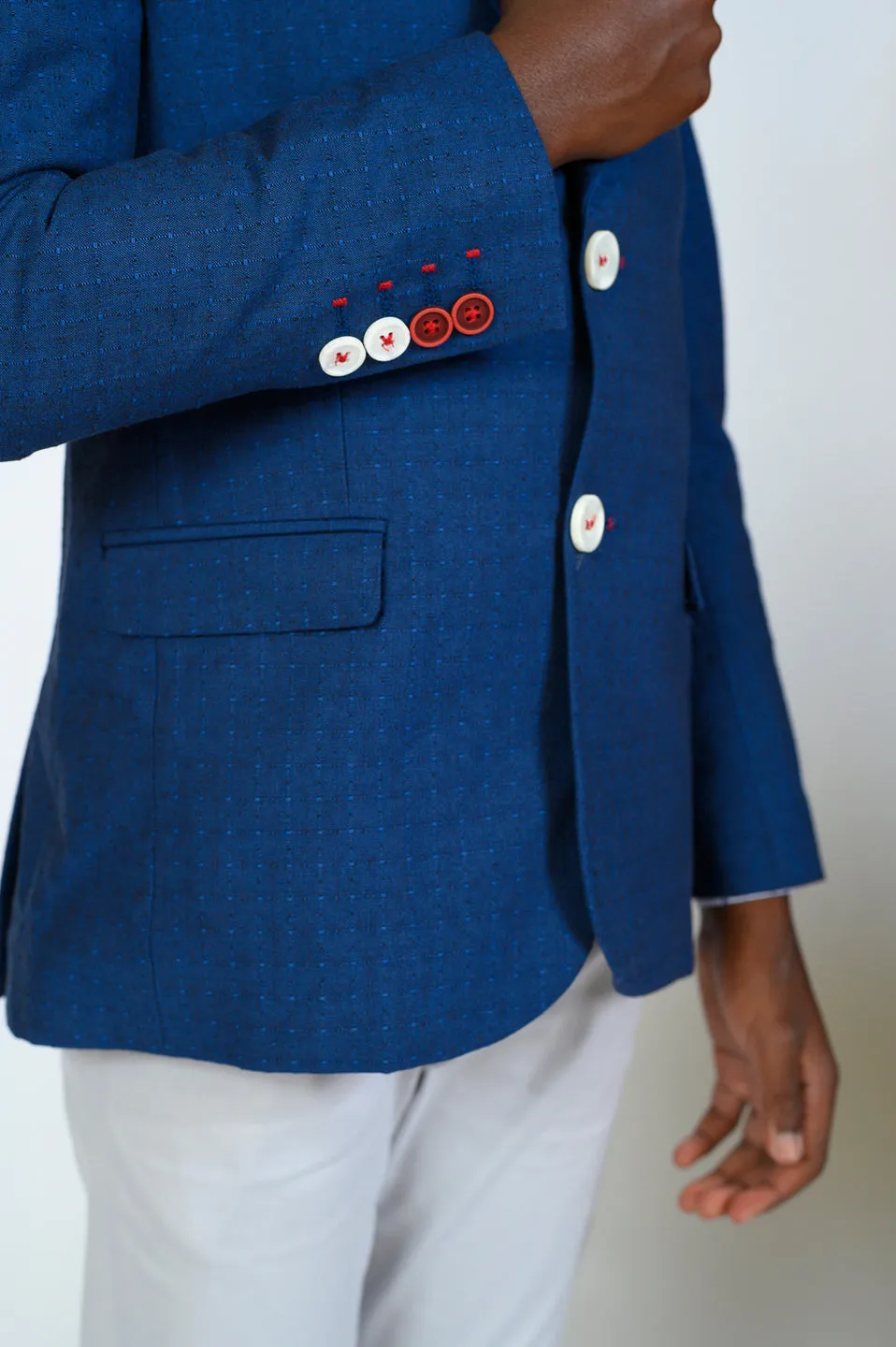 Blue Embroidered Blazer