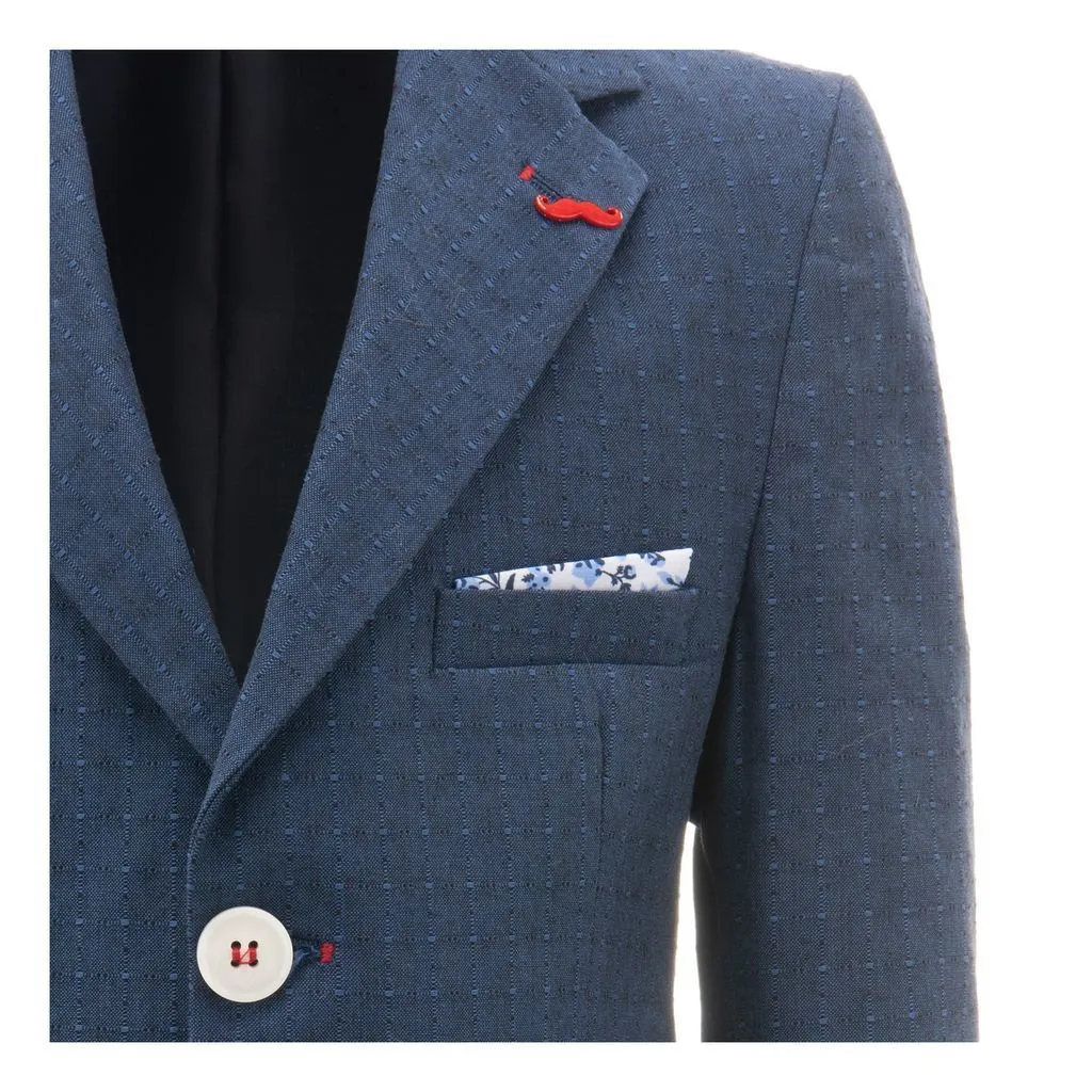 Blue Embroidered Blazer