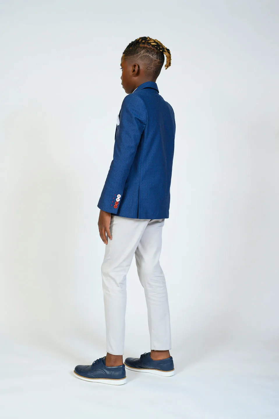 Blue Embroidered Blazer