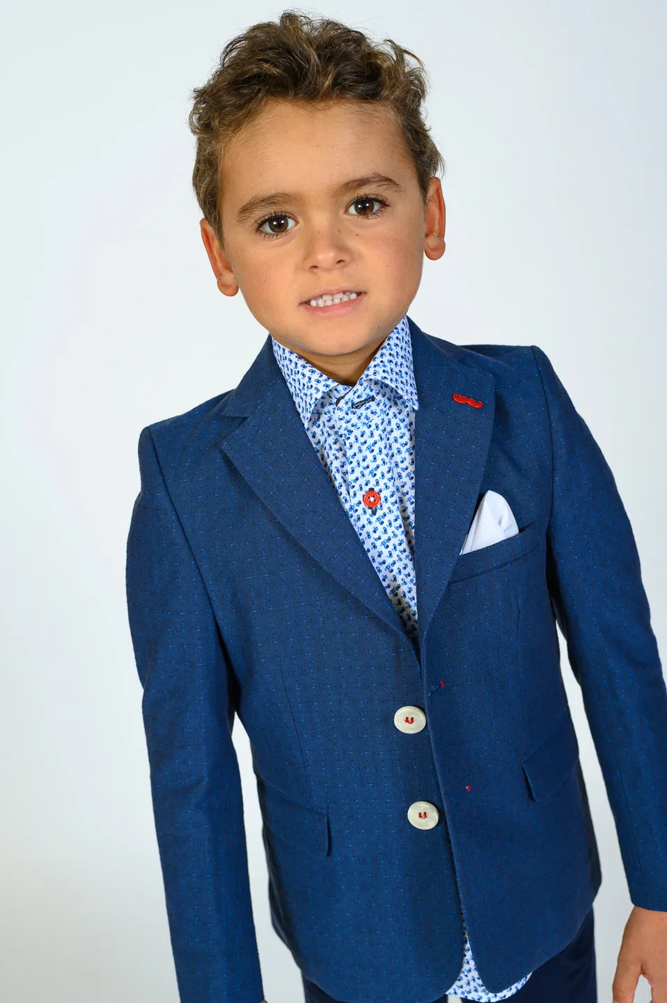 Blue Embroidered Blazer