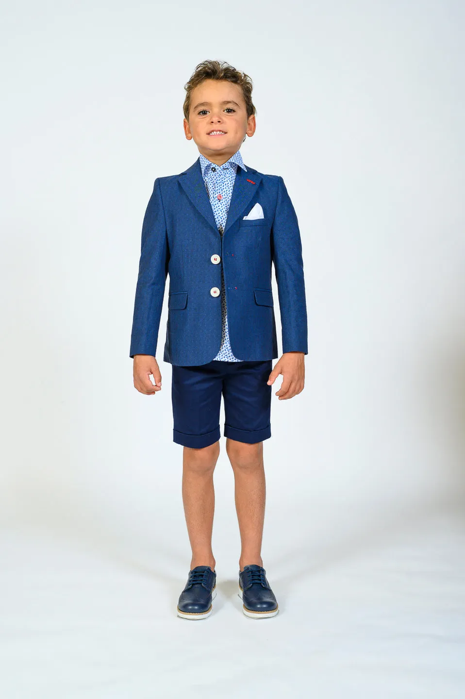 Blue Embroidered Blazer