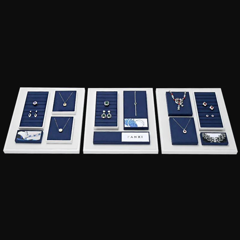 Blue Microfiber Jewelry Display Set TT147