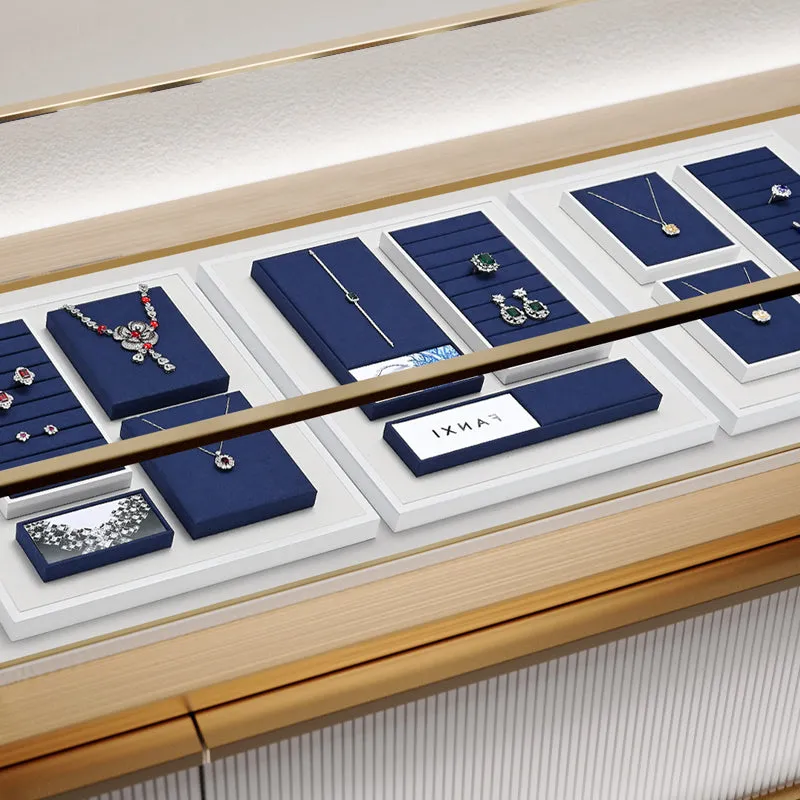 Blue Microfiber Jewelry Display Set TT147