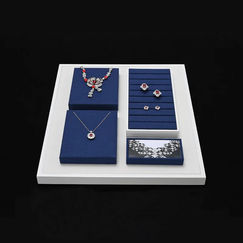 Blue Microfiber Jewelry Display Set TT147