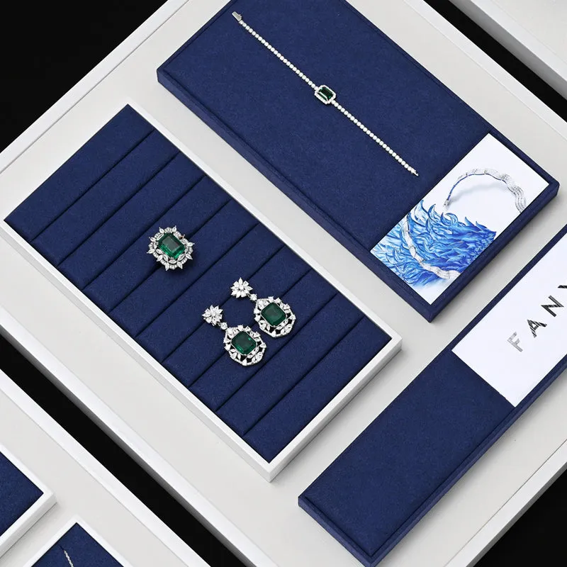 Blue Microfiber Jewelry Display Set TT147