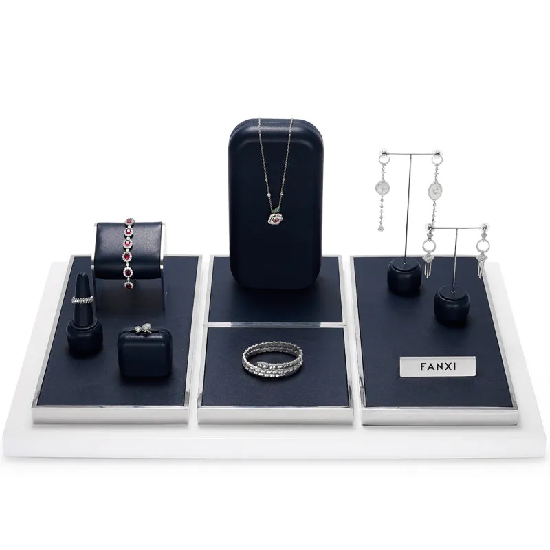 Blue PU Leathe Jewelry Set TT116