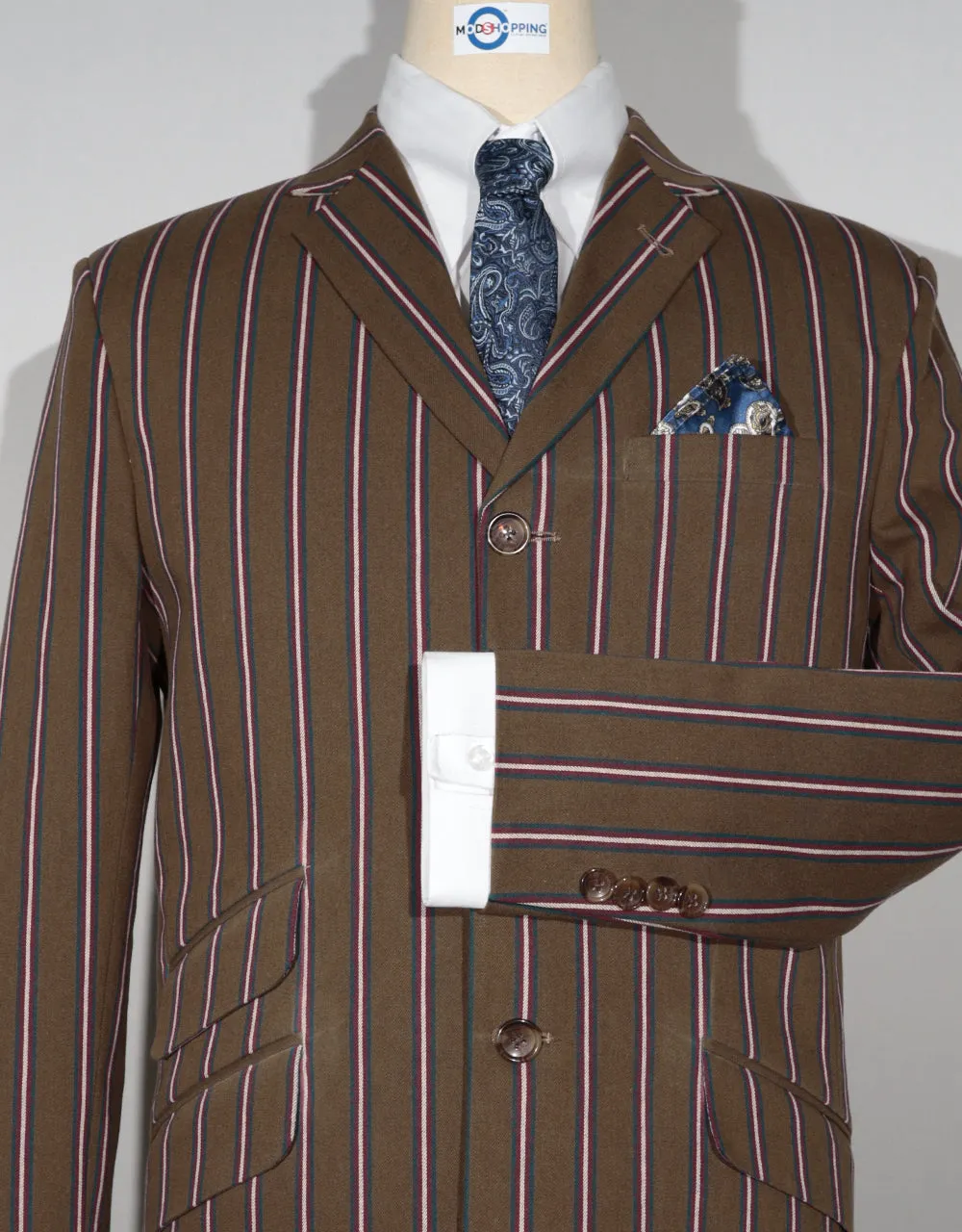 Boating Blazer - Brown and White Striped Blazer