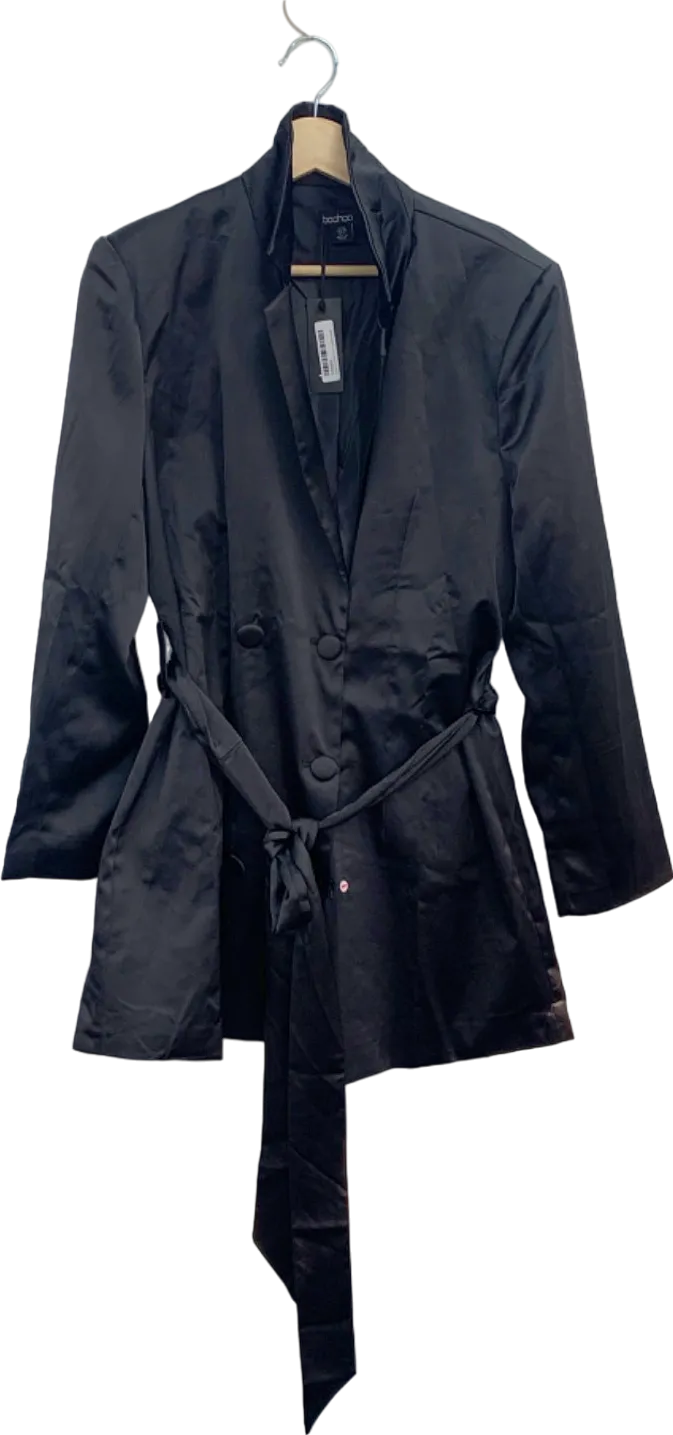 Boohoo Black Belted Blazer UK 10