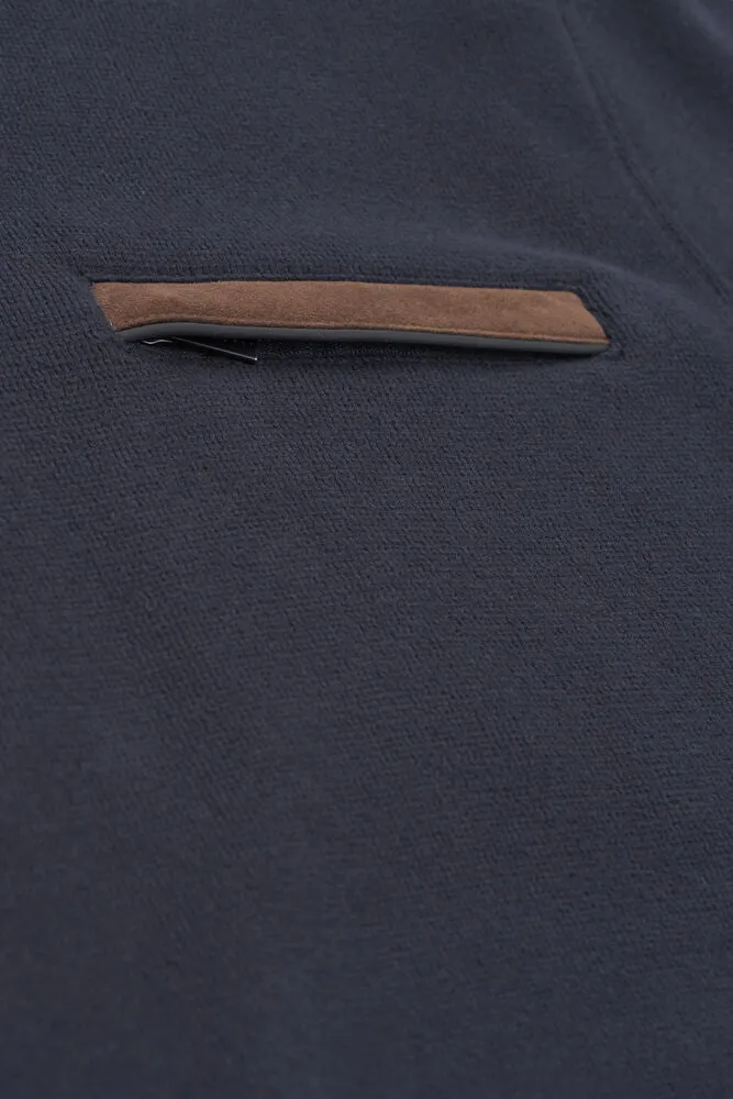 Bugatti Half-Zip High Collar Sweatshirt - Navy