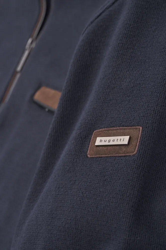 Bugatti Half-Zip High Collar Sweatshirt - Navy