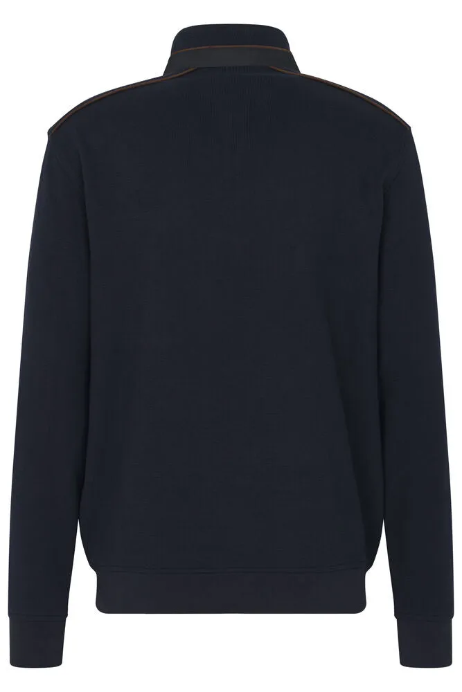 Bugatti Half-Zip High Collar Sweatshirt - Navy