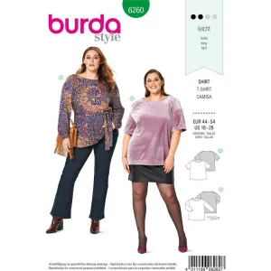 Burda Style Pattern B6260 Women's Tunic or Top, Designed for Stretch Knits