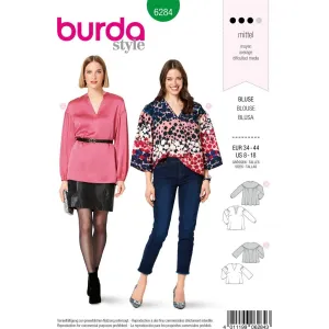 Burda Style Pattern B6284 Misses' Tunic or Blouse, Loose-Fitting, in Two Lengths