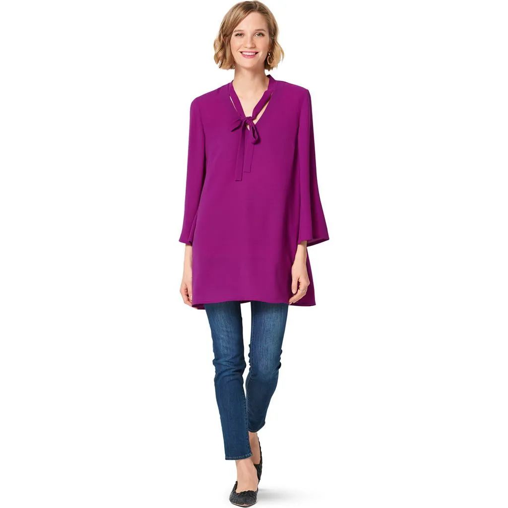 Burda Style Pattern B6292 Misses' Tunic or Top with Tie Necklines