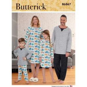 Butterick Pattern B6867 Misses', Men's, Children's, Boys', Girls' Top, Tunic and Pants