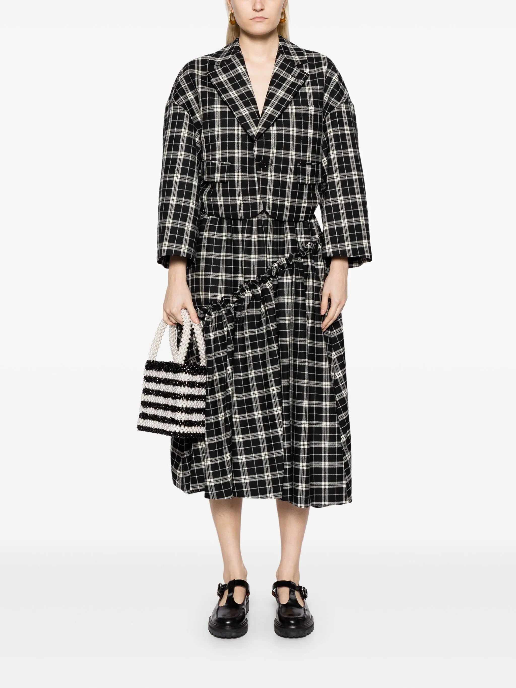 Checker Crop Blazer