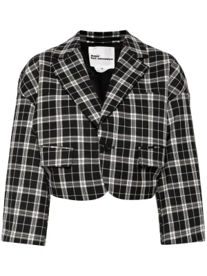 Checker Crop Blazer