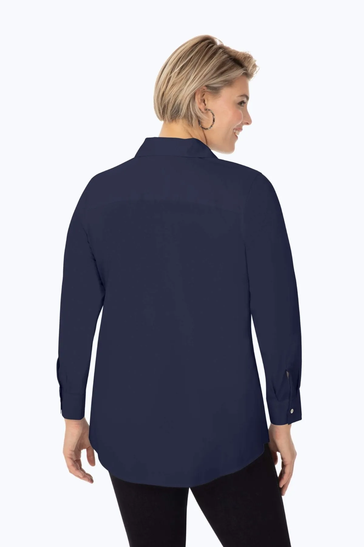 Cici Plus Stretch No Iron Long Sleeve Tunic