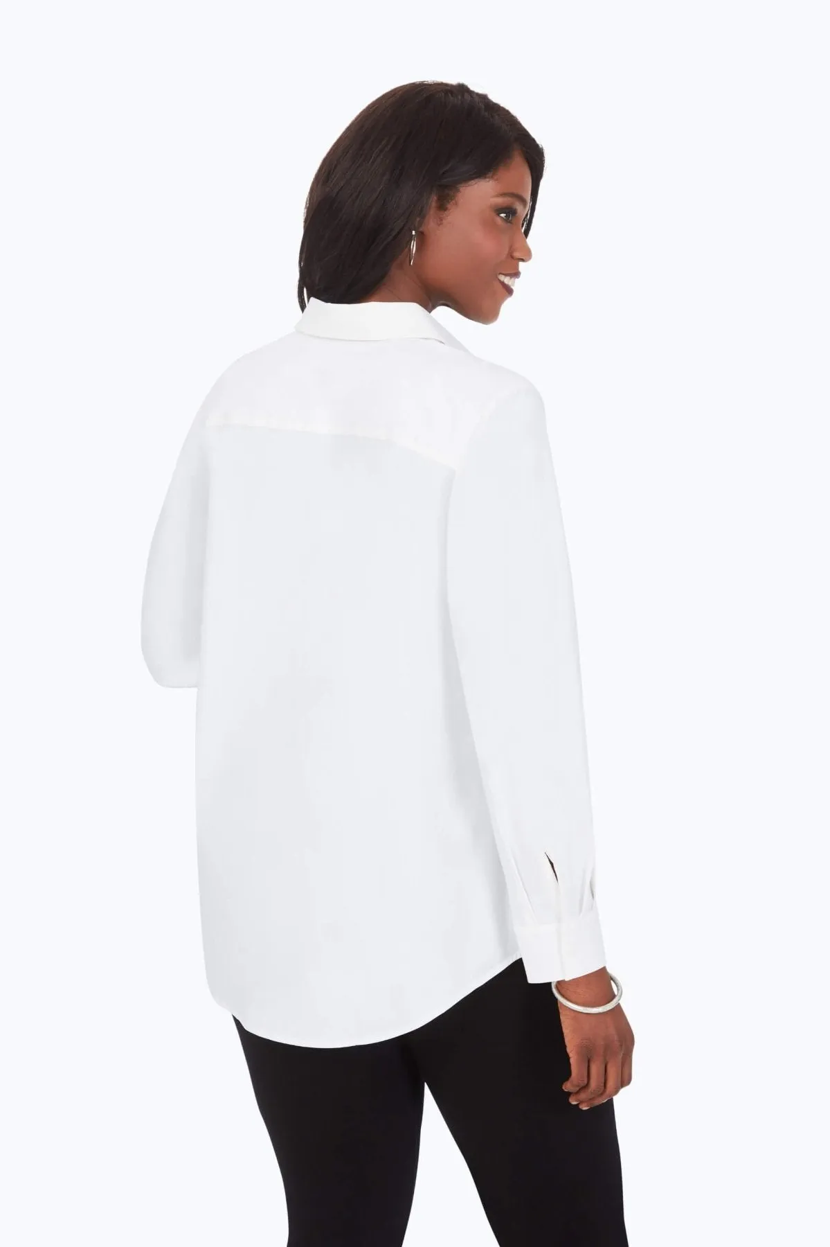 Cici Plus Stretch No Iron Long Sleeve Tunic